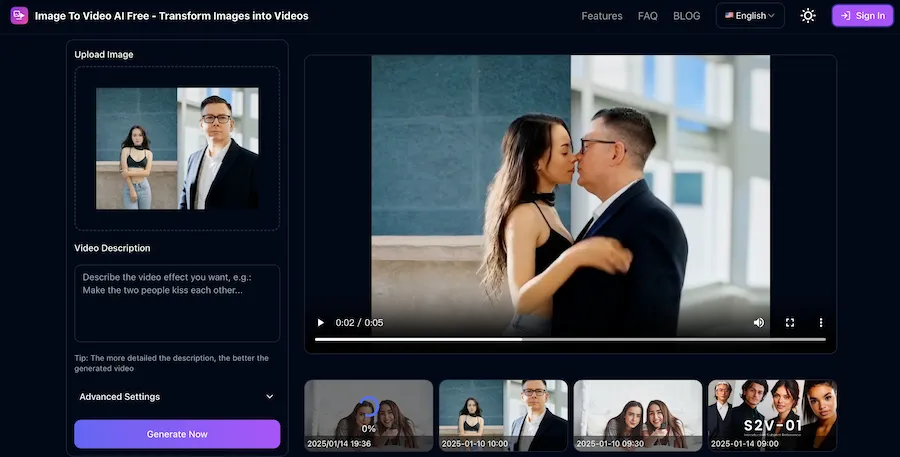 Upload & Convert with Image To Video AI Free